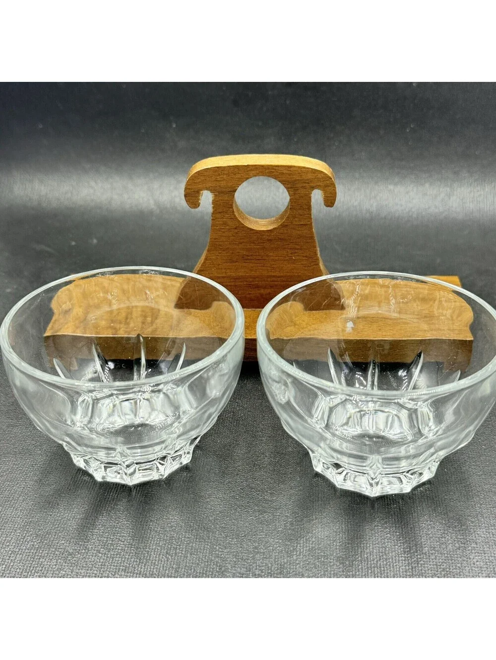 Vintage Bourbon Whiskey Glasses w Wood Carrying Case 6oz Barware Mancave Tiki